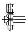 11500 Pressure gauge overrange protection device adjustable version 1 connection thread on both sides G ½ B (½ inch BSP) PN 600 piston valves by ARMANO