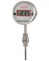 TDSCh100 Lilly Digitalthermometer starre Verbindung zum Fühler Bajonettringgehäuse CrNi-Stahl 3,6 V Lithiumbatterie auswechselbar 4-stellige LCD-Anzeige