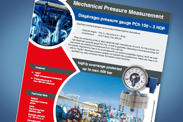 Product leaflet Diaphragm pressure gauge HOP
