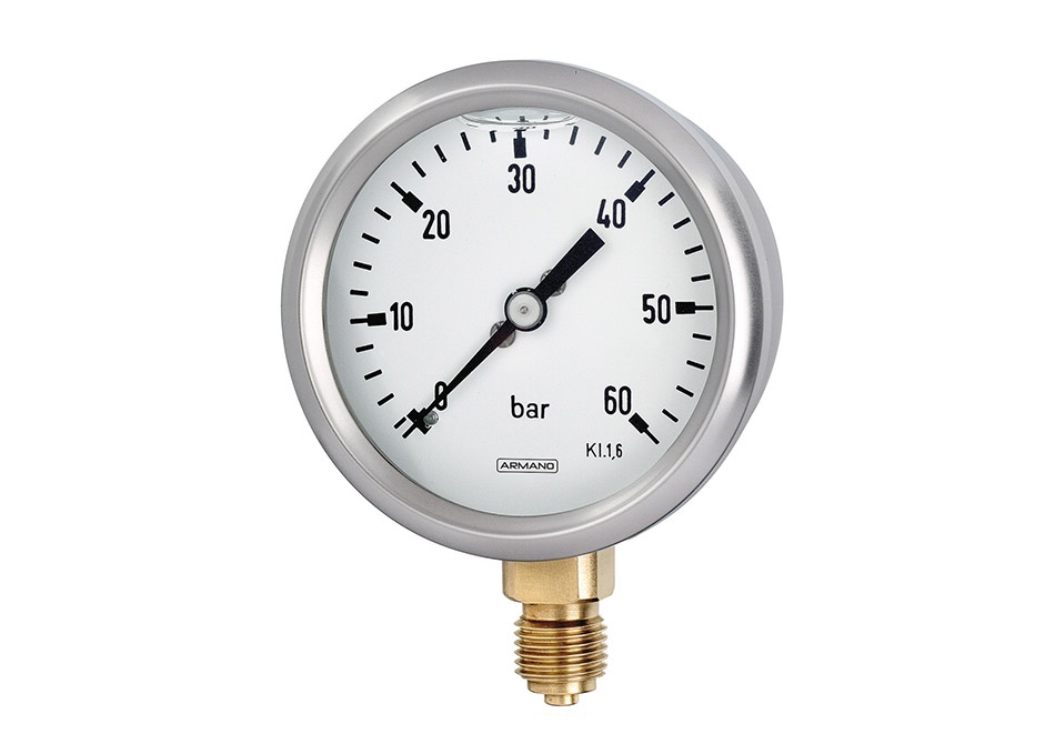Bourdon tube pressure gauge RChgG 63 – 1 ARMANO Messtechnik GmbH