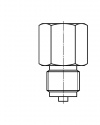 T11-000-001 Ball shock absorber brass or stainless steel bushing - connection hexagonal material AF 27 volume reducers by ARMANO